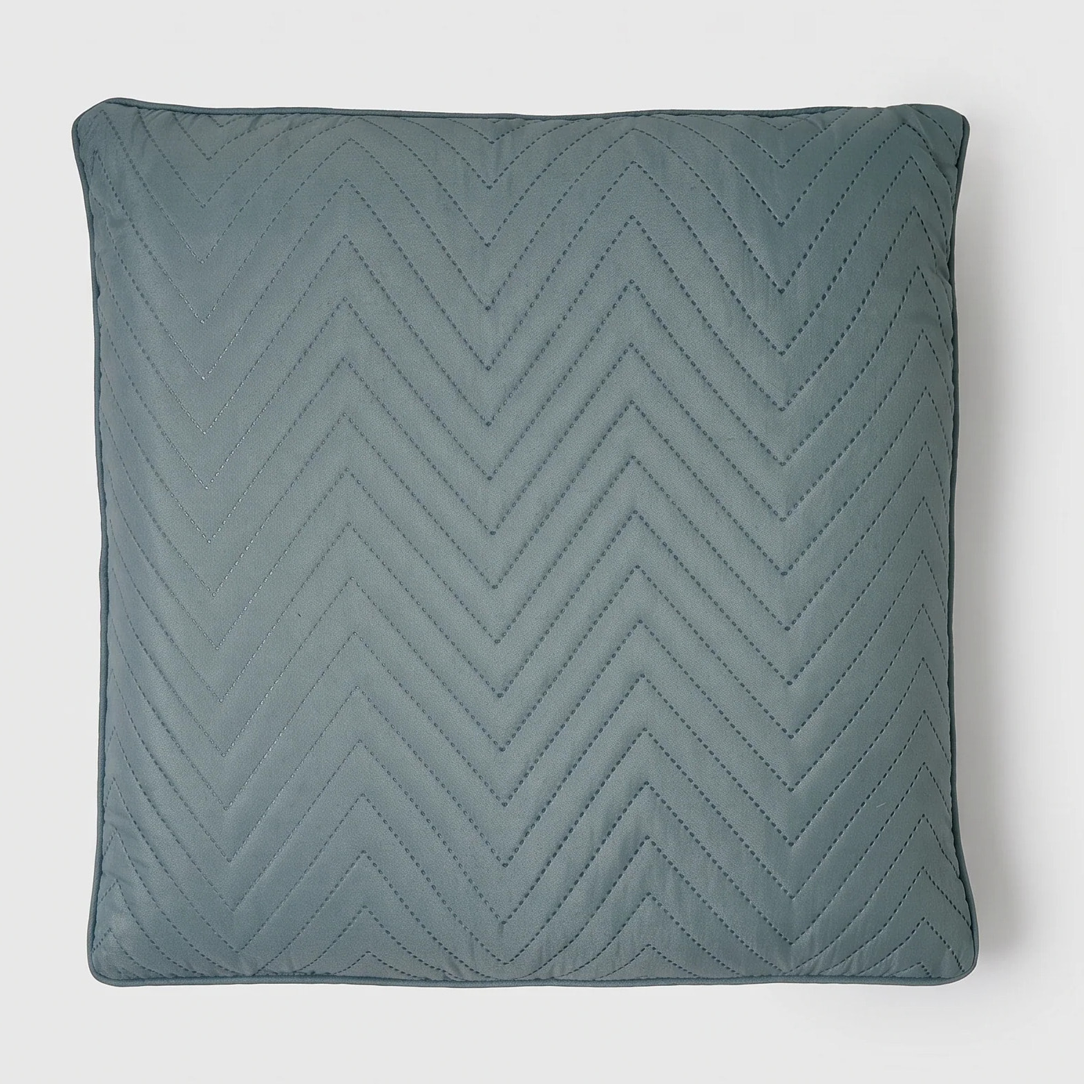Cojín liso zig-zag verde francés