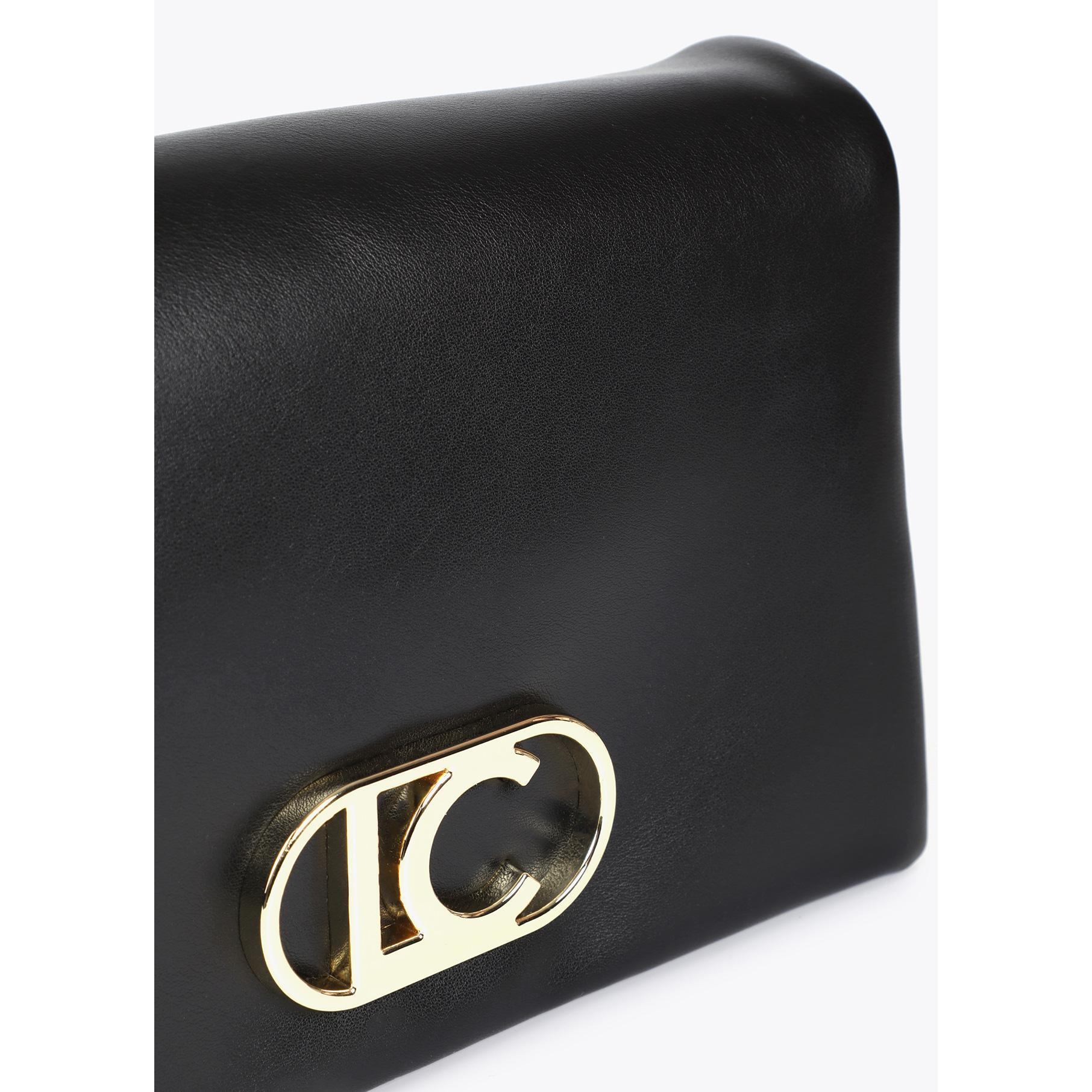 Tracolla effetto pelle con tre scomparti e patta