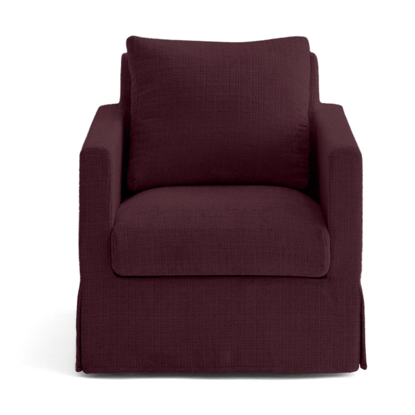 Serena - housse en velours texturé pour fauteuil - Prune