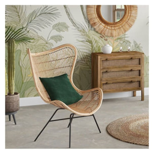 Commode en cannages et bois 3 tiroirs - Tiki