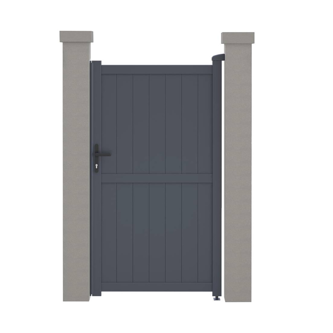 Portillon aluminium "Maurice" - 101.2 x 155.9 cm - Gris