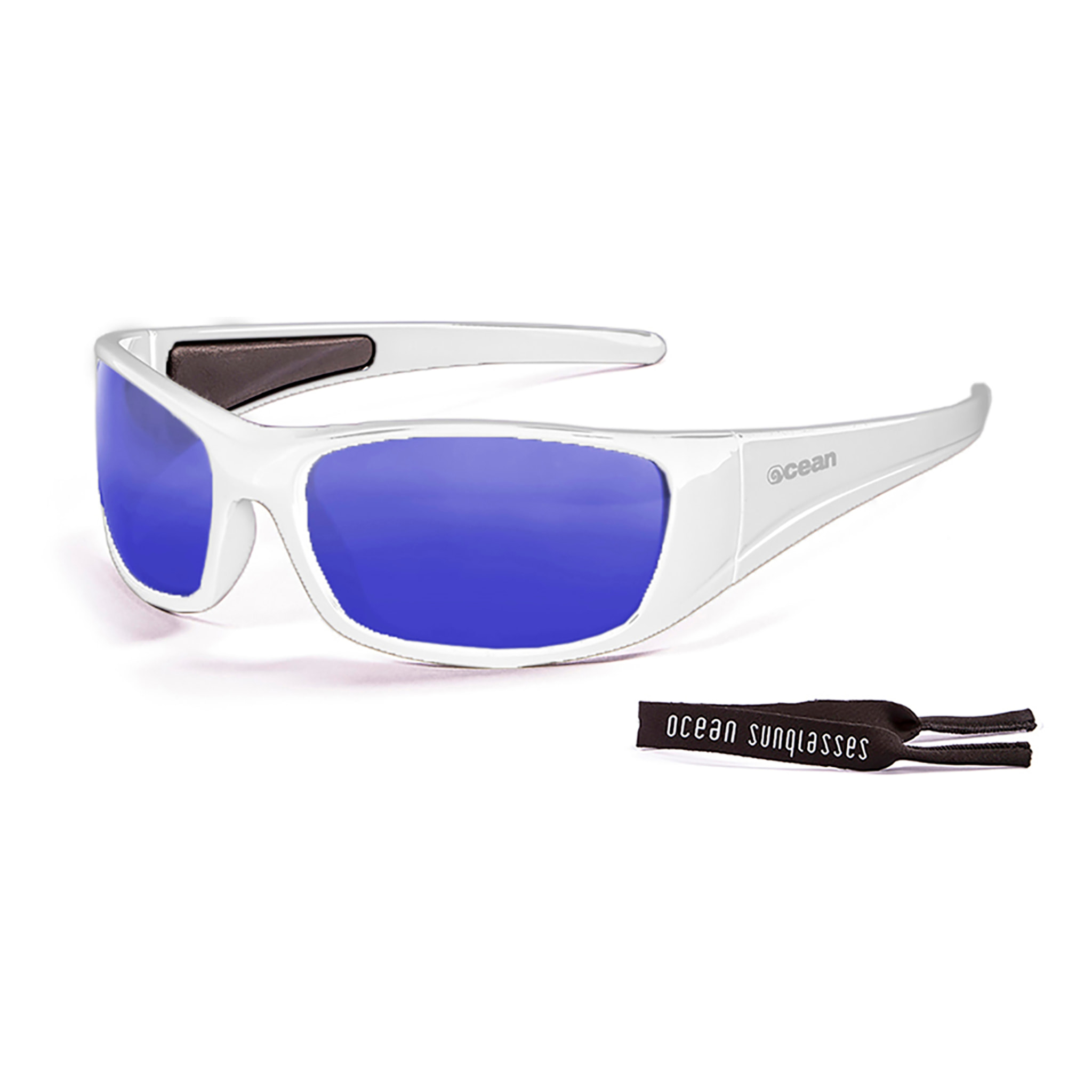 Gafas de deportes acuáticos OCEAN BERMUDA - Blanco brillante / Revo azul