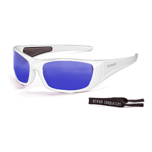 Gafas de deportes acuáticos OCEAN BERMUDA - Blanco brillante / Revo azul