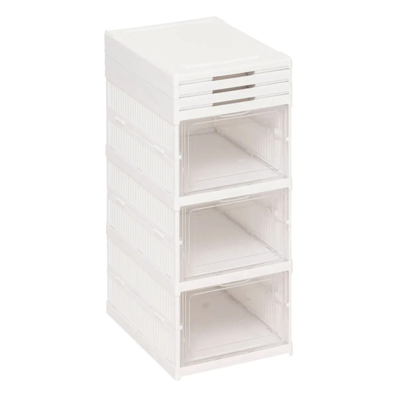 Range-chaussures Fold'n Box 6 paires blanc