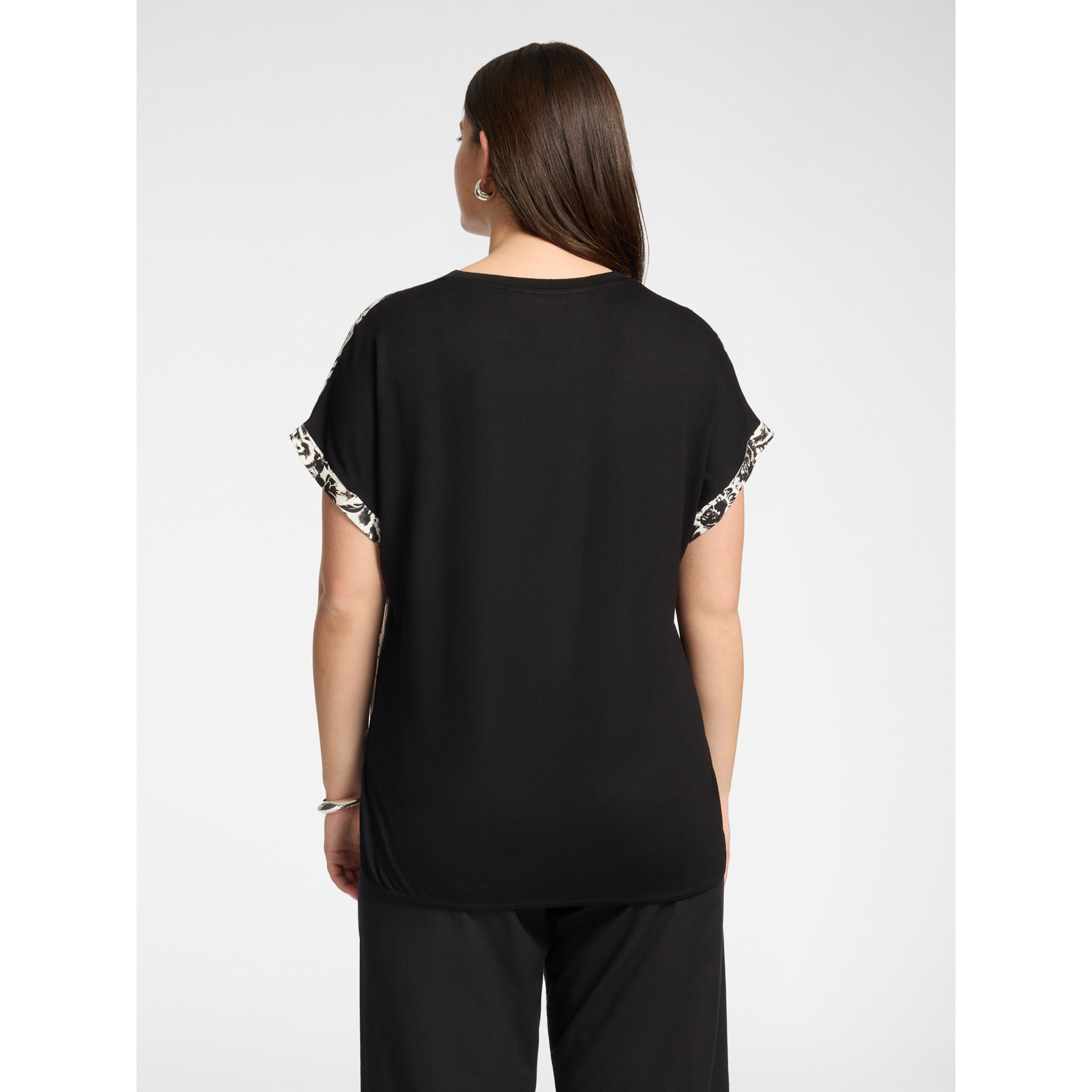 Elena Mirò - Camiseta estampada en viscosa - Negro