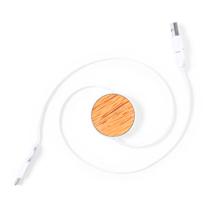 Cavo caricabatterie Nature Coconut, dati. Cavo estensibile. Connessione micro USB, tipo C e Lightning 9 V CC 2,1 A