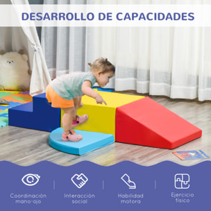 Juego de 4 Bloques Psicomotricidad para Niños Bloques de Construcción Figuras de Construcción Juguete para Aprendizaje para Escalar y Gatear Multicolor