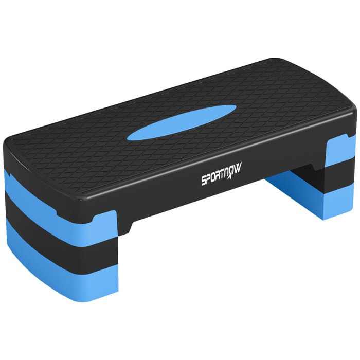 Stepper fitness aérobic hauteur réglable 10/15/20 cm antidérapant bleu
