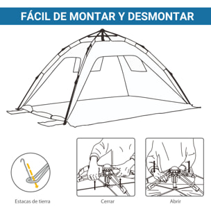 Tienda de Playa Plegable Carpa de Playa Pop-up para 1-2 Personas con 2 Puerta 2 Ventanas y Bolsa de Transporte para Parque Camping 220x173x120 cm Azul