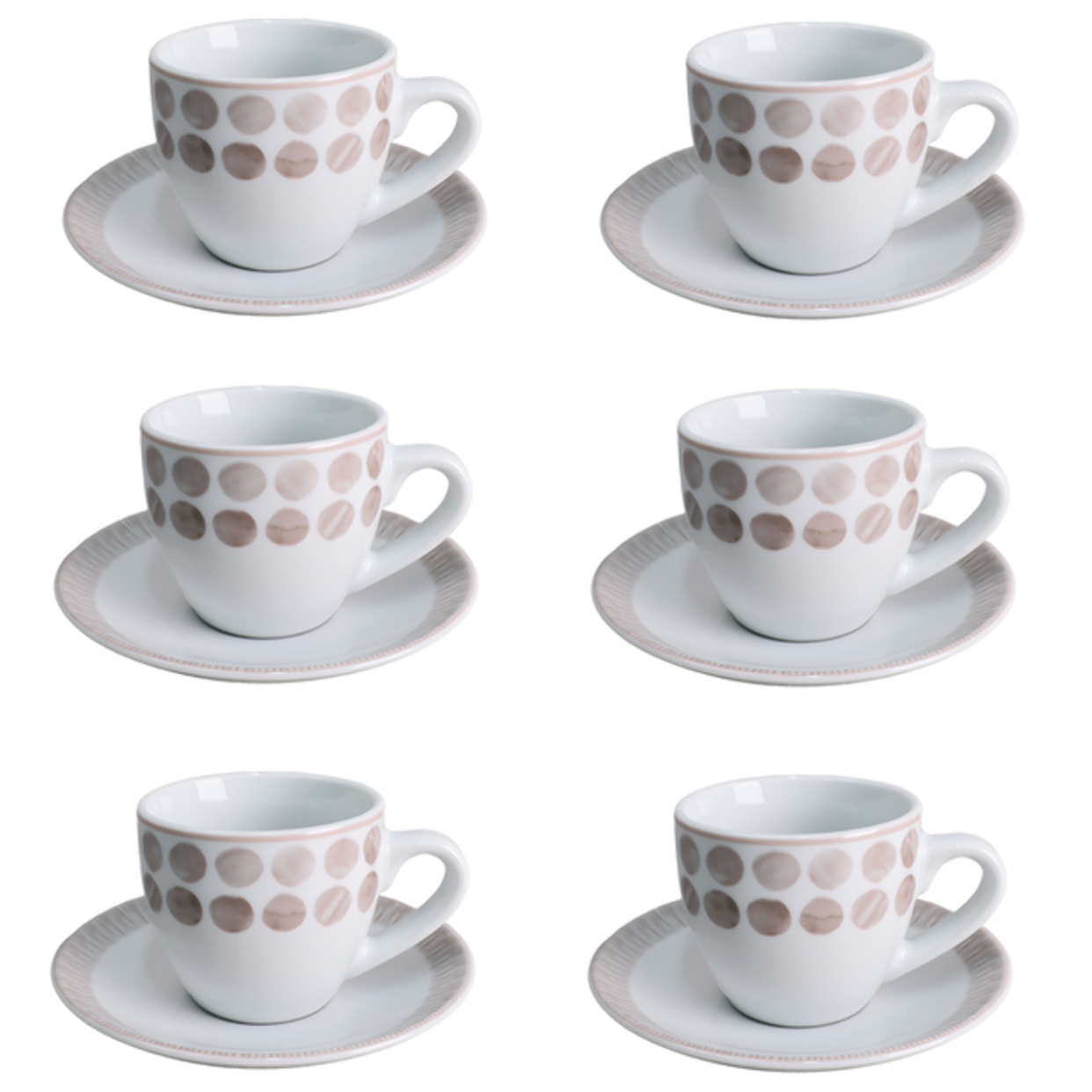 Set da caffè Tabata da 6 pezzi in porcellana