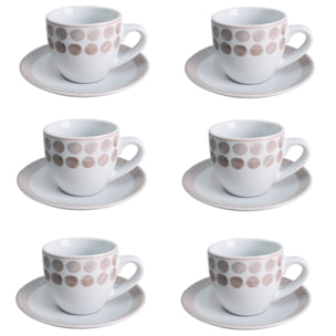 Set da caffè Tabata da 6 pezzi in porcellana