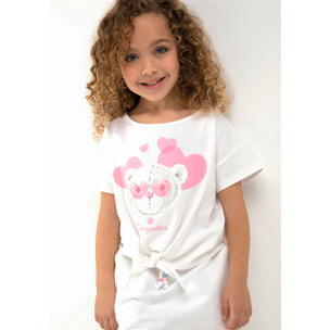 Camiseta Corazones Oso Blanco