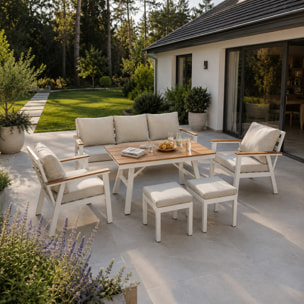 Ensemble de jardin 7 places avec table effet bois VAITELE