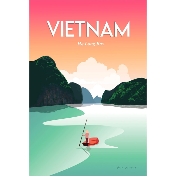 Tableau voyage Vietnam Baie Halong Toile imprimée