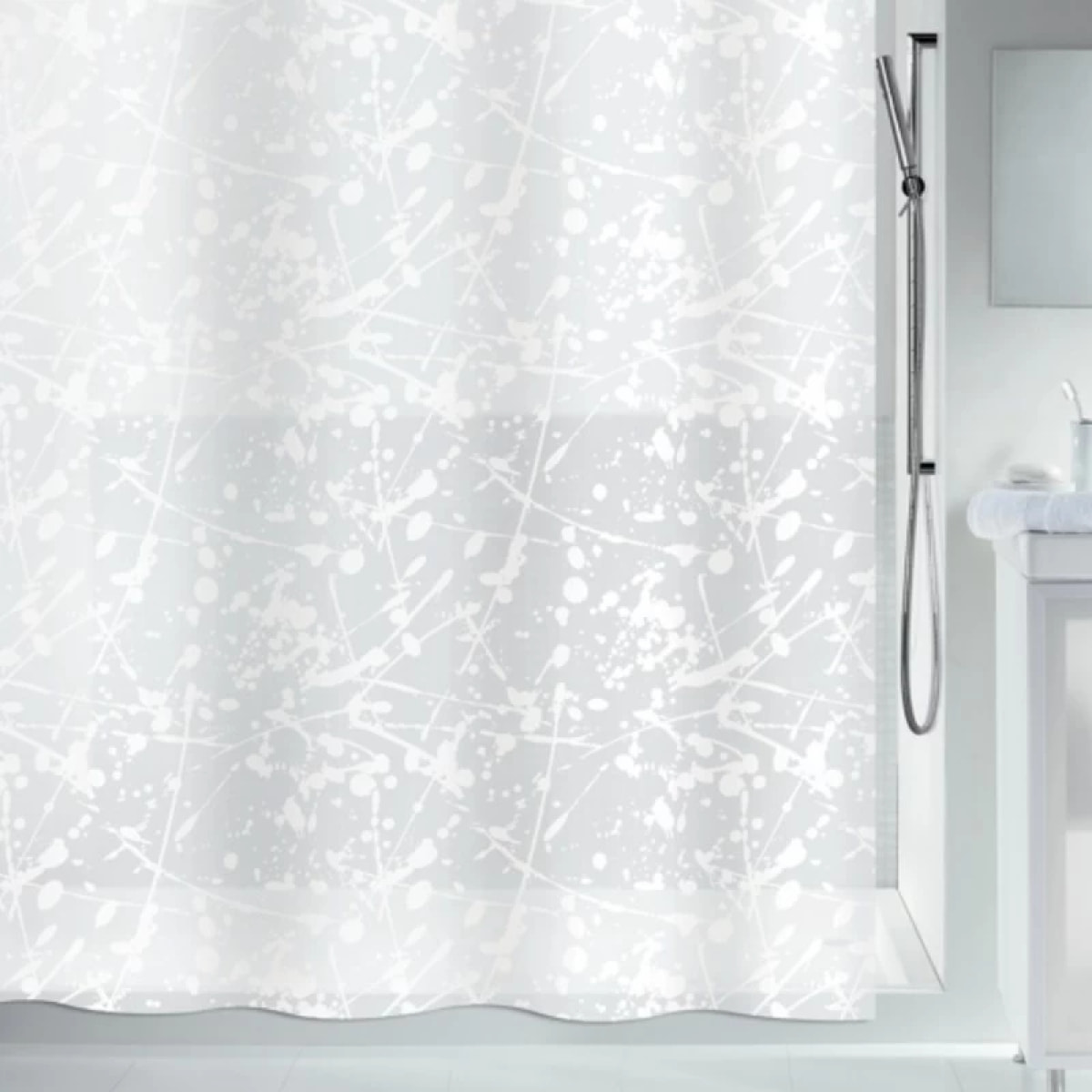 Rideau de douche PEVA BANG 180x200cm Blanc Spirella