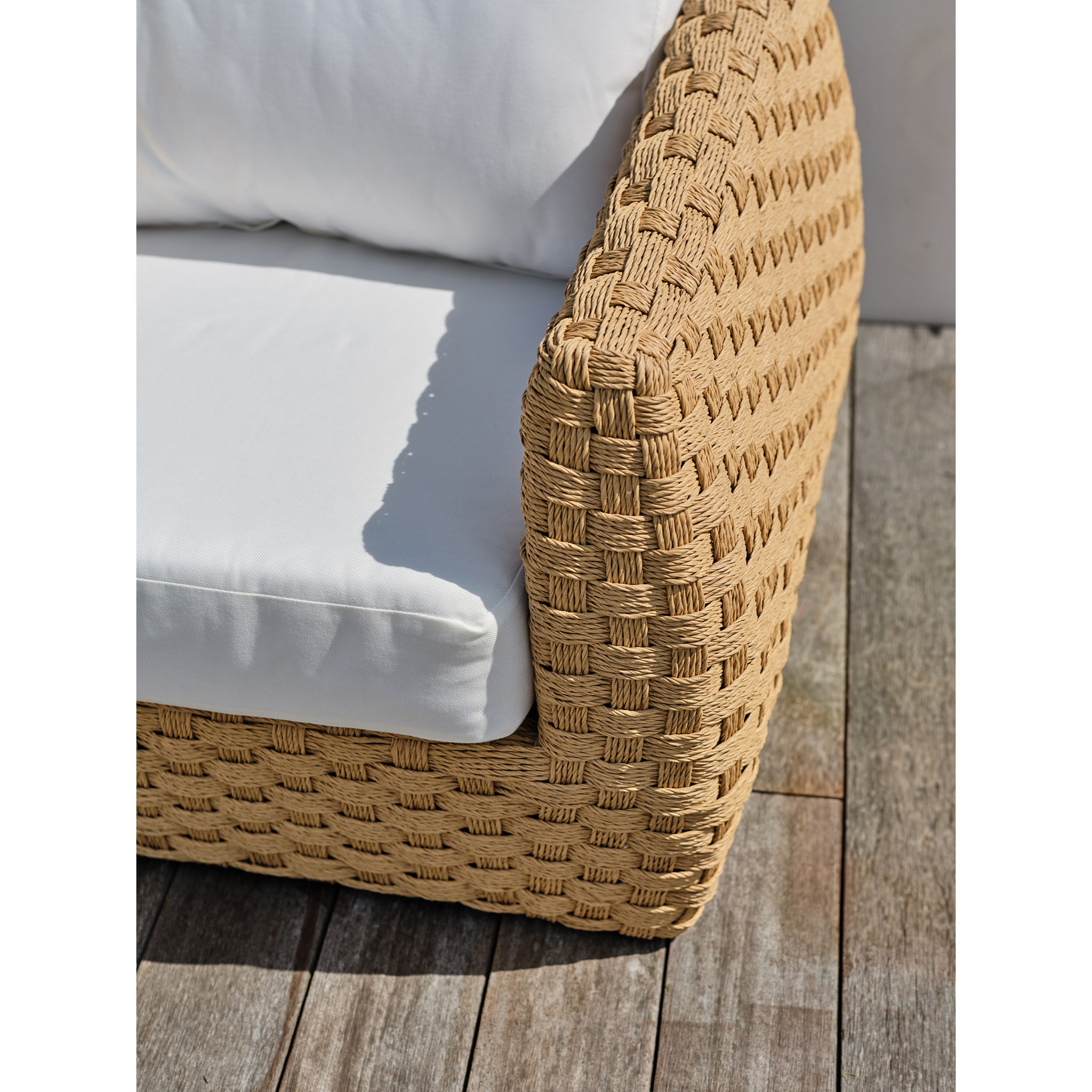 RAMATUELLE - Salon bas de jardin 5 places en aluminium et résine tressée