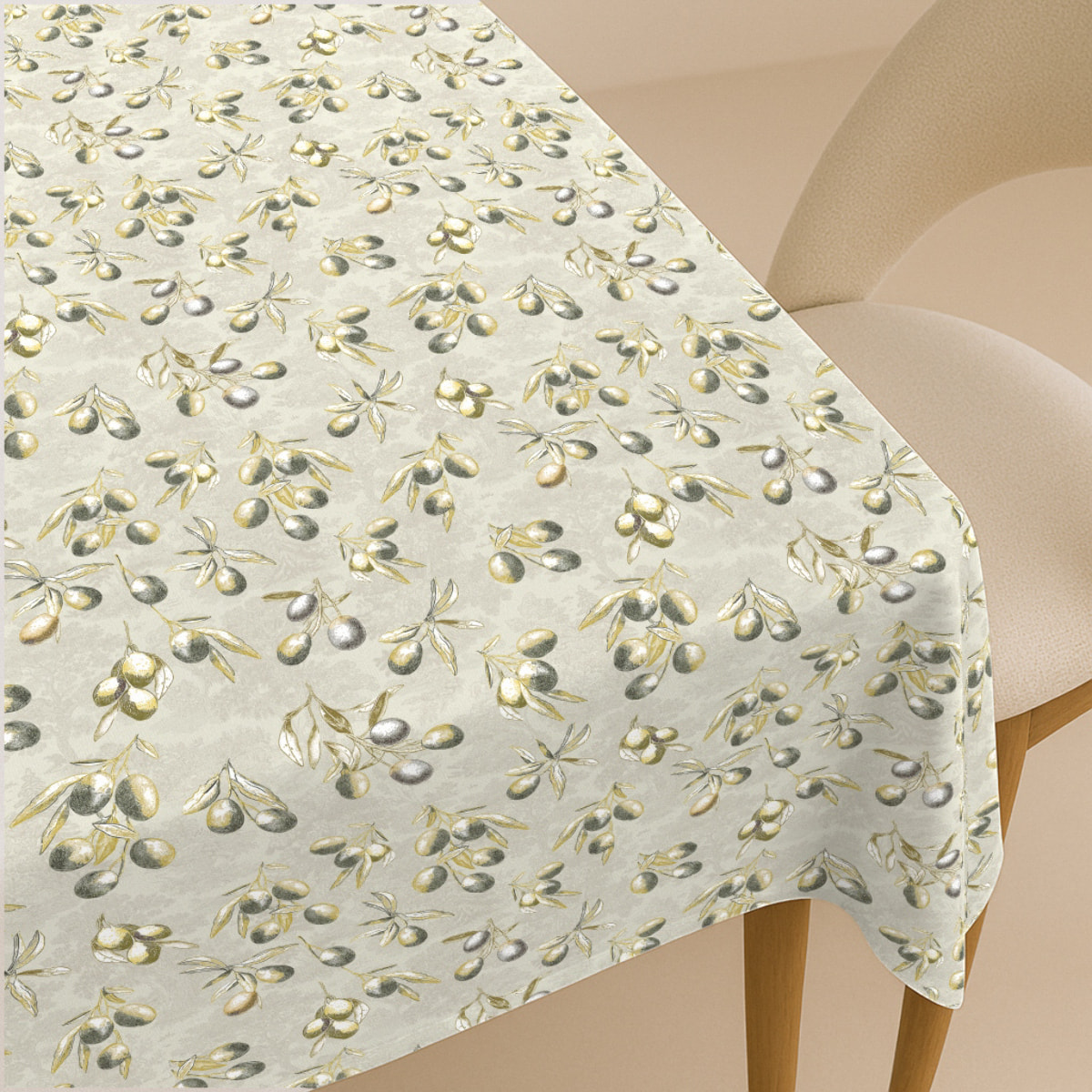 Naturals - Mantel de Tela Estampado - Antimanchas - 100% Algodón - Half panamá - Ayni Beige