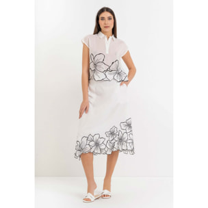 Kocca - Gonna in cotone con motivo floreale e vita elasticizzata Donna