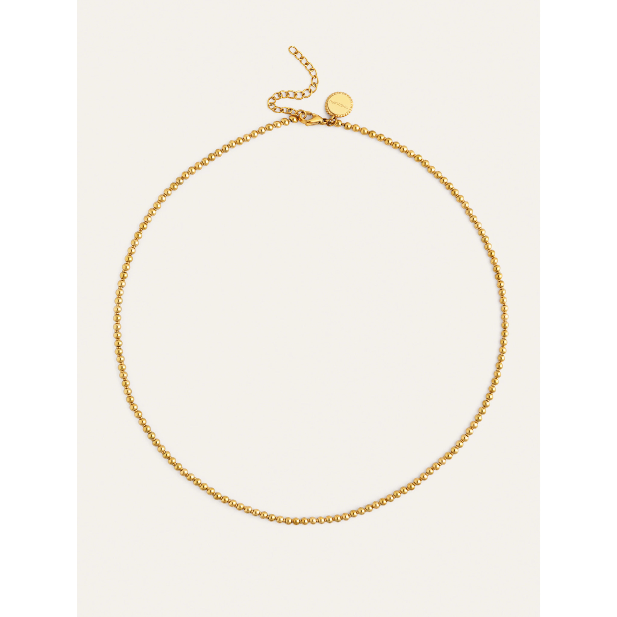 Collar Rosario Acero Baño Oro