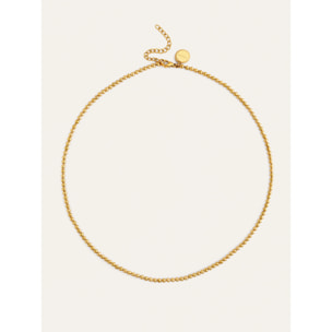 Collar Rosario Acero Baño Oro