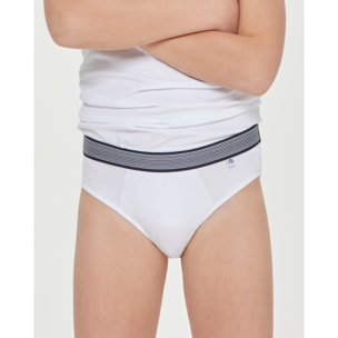 Slip bimbo in cotone organico con elastico a righe
