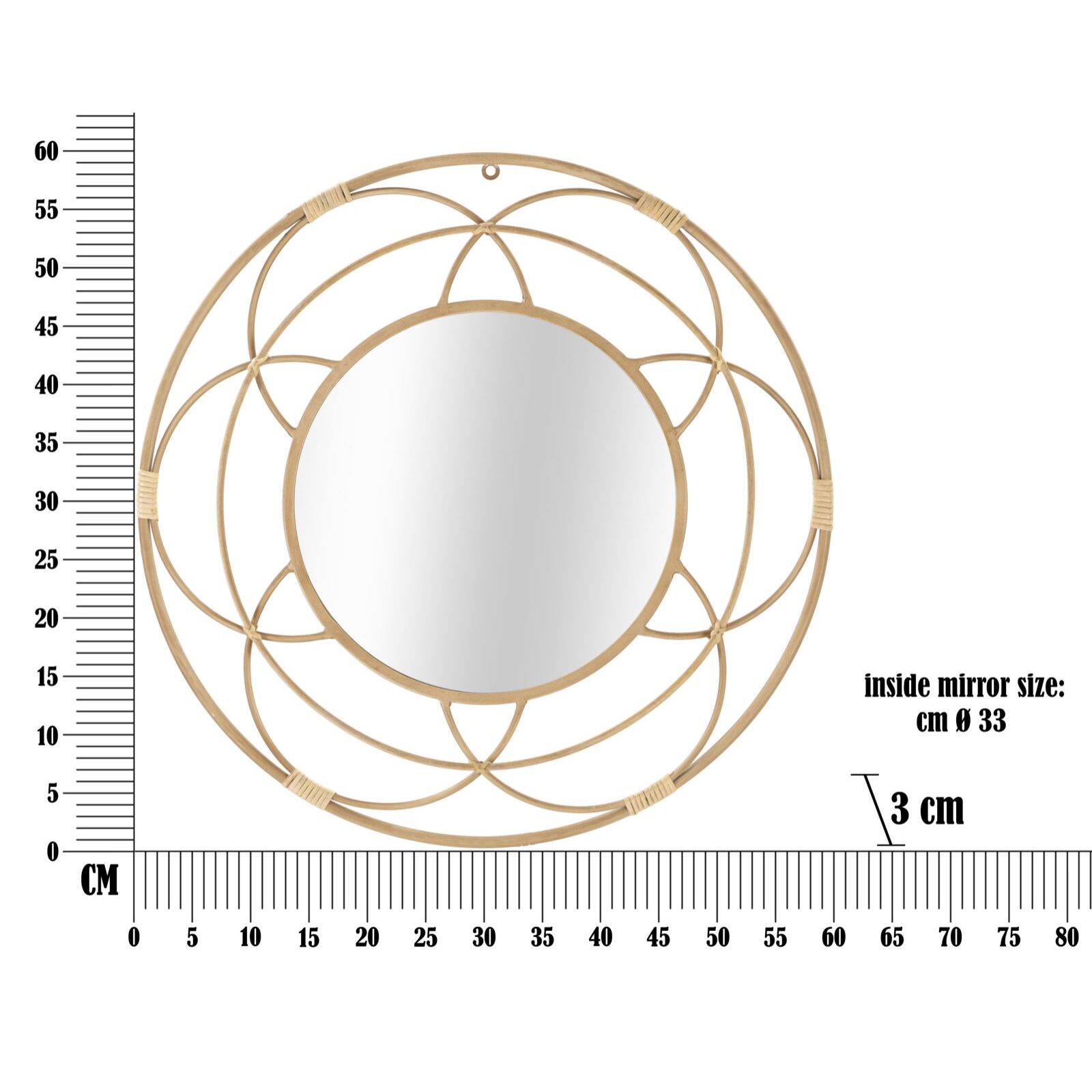 SPECCHIO DA MURO VALENCIA CM Ø
 60X3