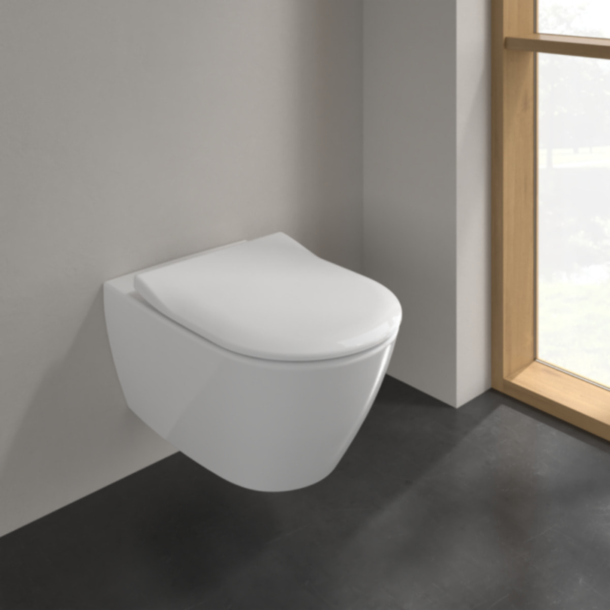 Pack WC sans bride Subway 2.0 avec abattant frein de chute + bâti Viconnect PRO + plaque noir mat  + Tabouret blanc