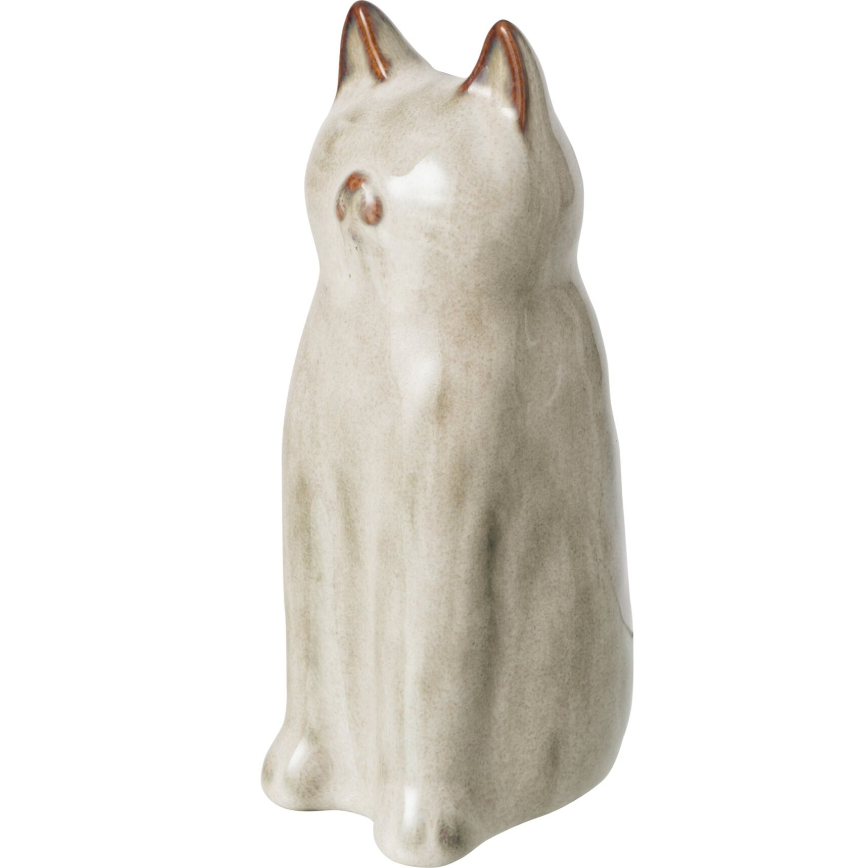 J-Line Vase chat - porcelaine - gris vert - small