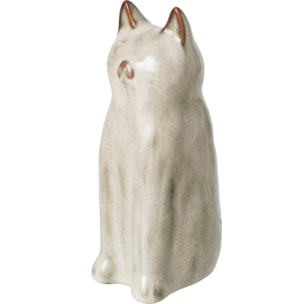 J-Line Vase chat - porcelaine - gris vert - small