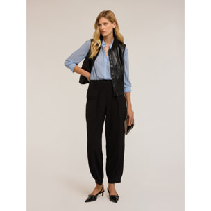 Motivi - Pantalones cargo de tejido fluido - Negro