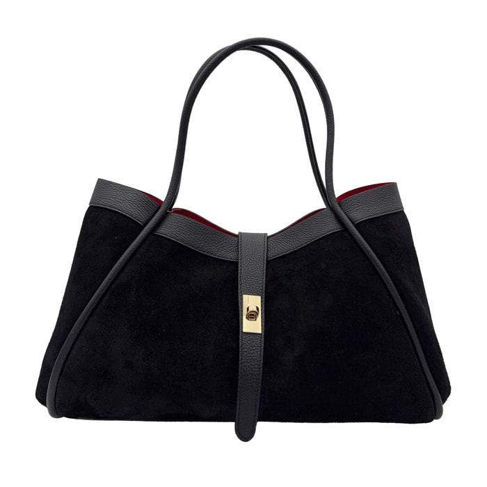 Borsa a Mano Elegante da Donna in Pelle Scamosciata