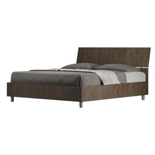 Letto senza rete 160x200 testata inclinata noce Demas