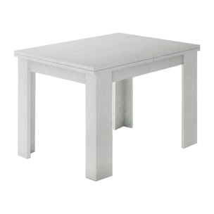 Tavolo da pranzo con apertura a libro, Made in Italy, Consolle ausiliare da cucina, Tavoloallungabile, cm 90x90h75, colore Bianco lucido Larice