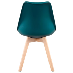 Lot de 4 chaises scandinaves NORA bleues avec coussin