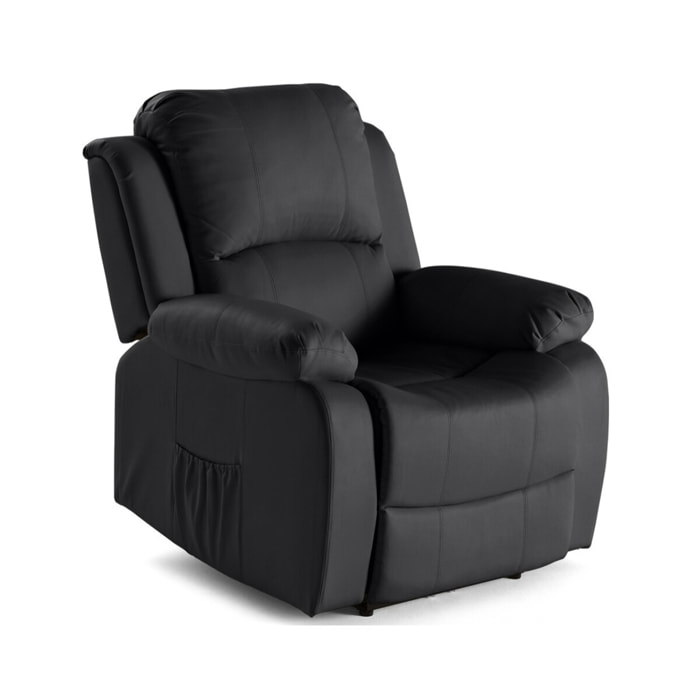 Armand - fauteuil relax électrique en simili - Noir