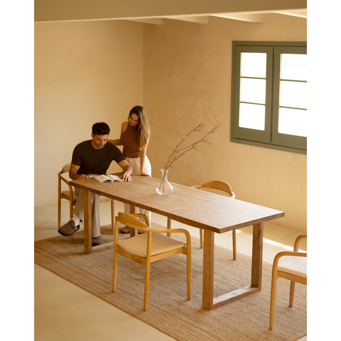 Mesa de comedor de madera maciza en tono roble oscuro de varias medidas