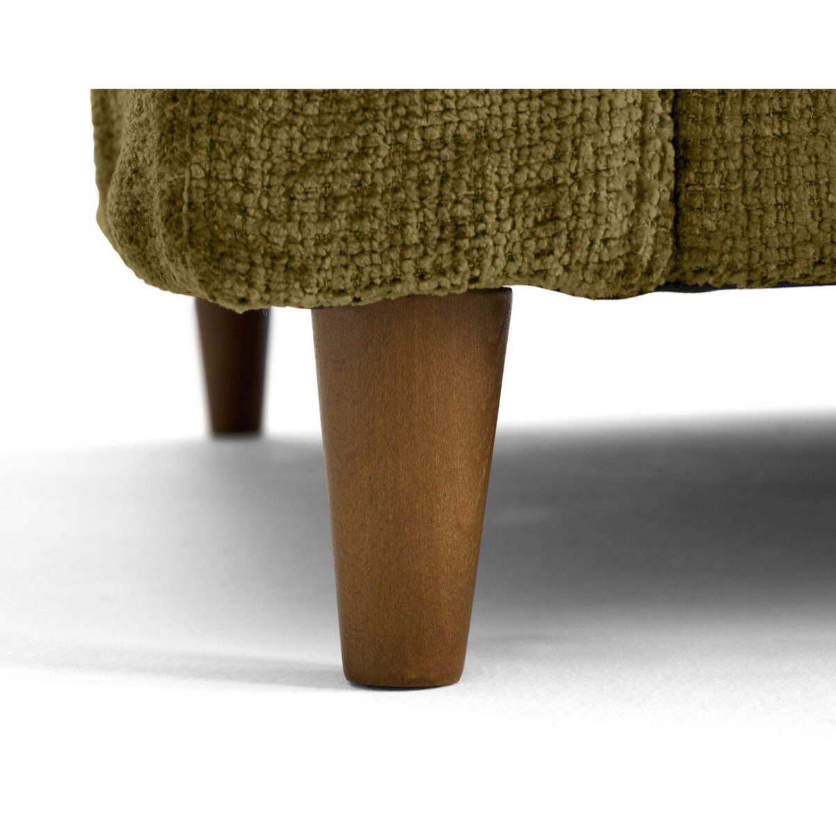 Anna - canapé droit 3 places convertible avec poche en velours texturé - Vert Olive