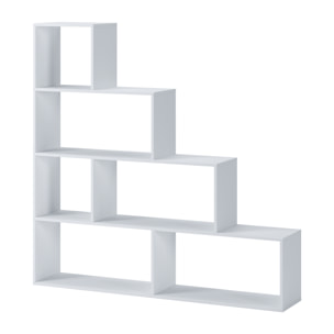 Libreria Design Zig Zag Scaffale Mensola Moderna 6 Vani A Giorni Ripiani Mobile Libri per Soggiorno Salotto Camera Studio 143x144.9x27.9 Cm Bianco
