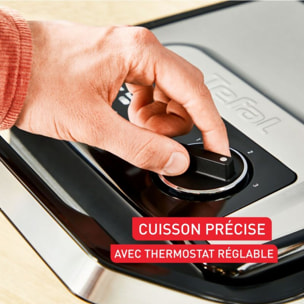 Grille-viande TEFAL GC272D10 inox noir à poser, 29x26 cm