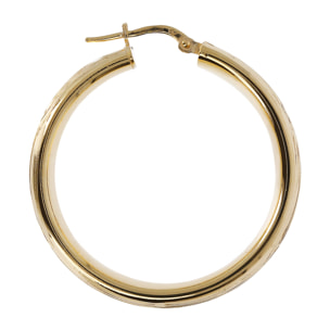 Orecchini a Cerchio Diamantati in Argento 925 placcato Oro Giallo 18Kt Diametro 3cm