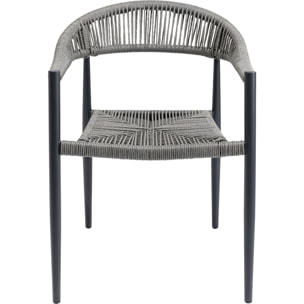 Ensemble de jardin Grande Possibilita table 180cm et 4 chaises grises Kare Design