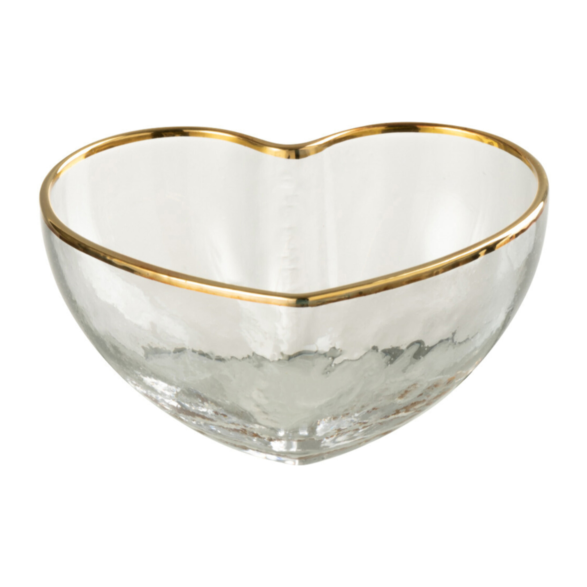 J-Line plateau Apéro Coeur - verre - or/transparent