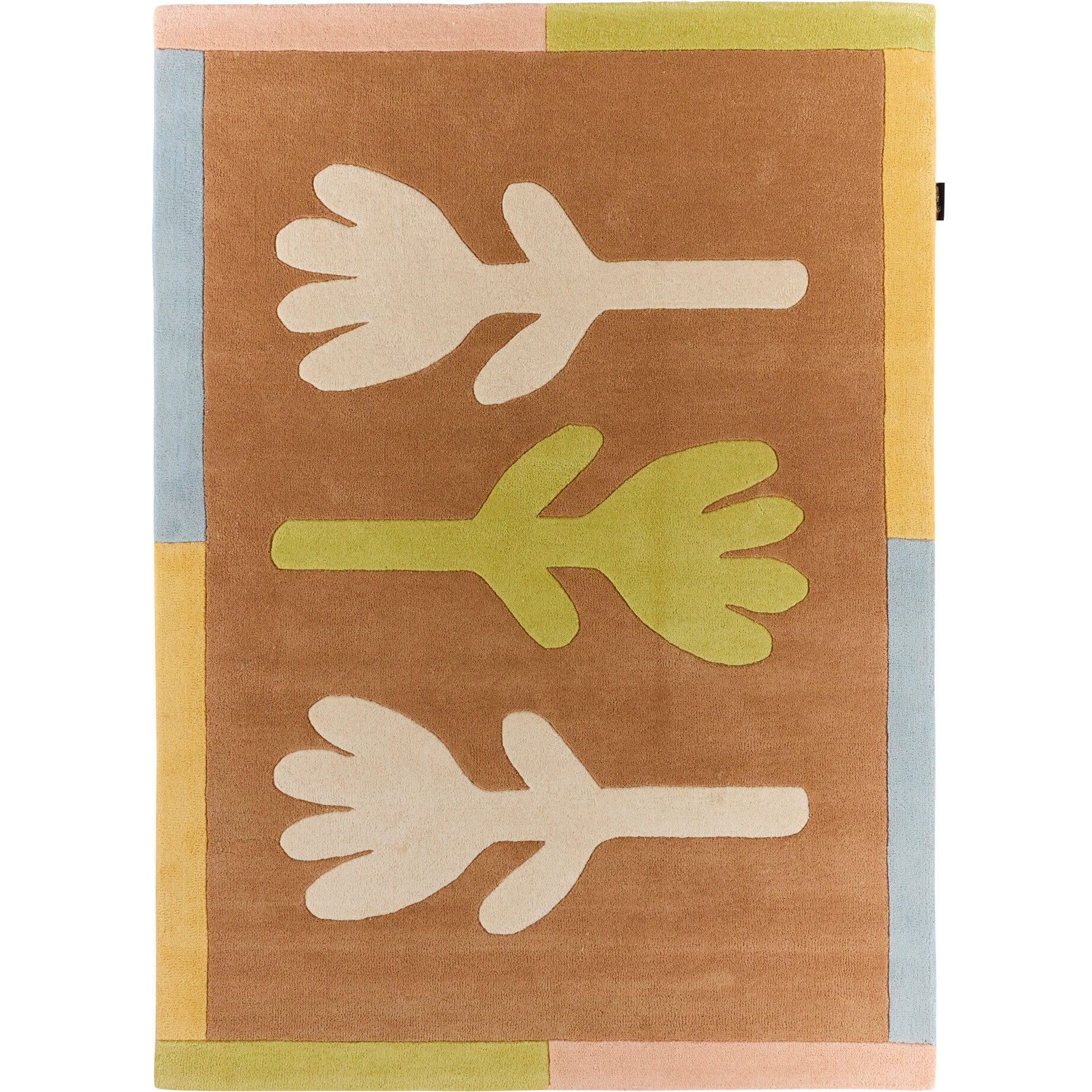 PANTONE - Tapis en laine fait main RAYON TENDRE à motif aztèque