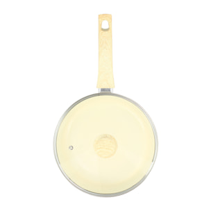 Sauteuse en revêtement céramique 24cm crème - tous feux COLORAMA