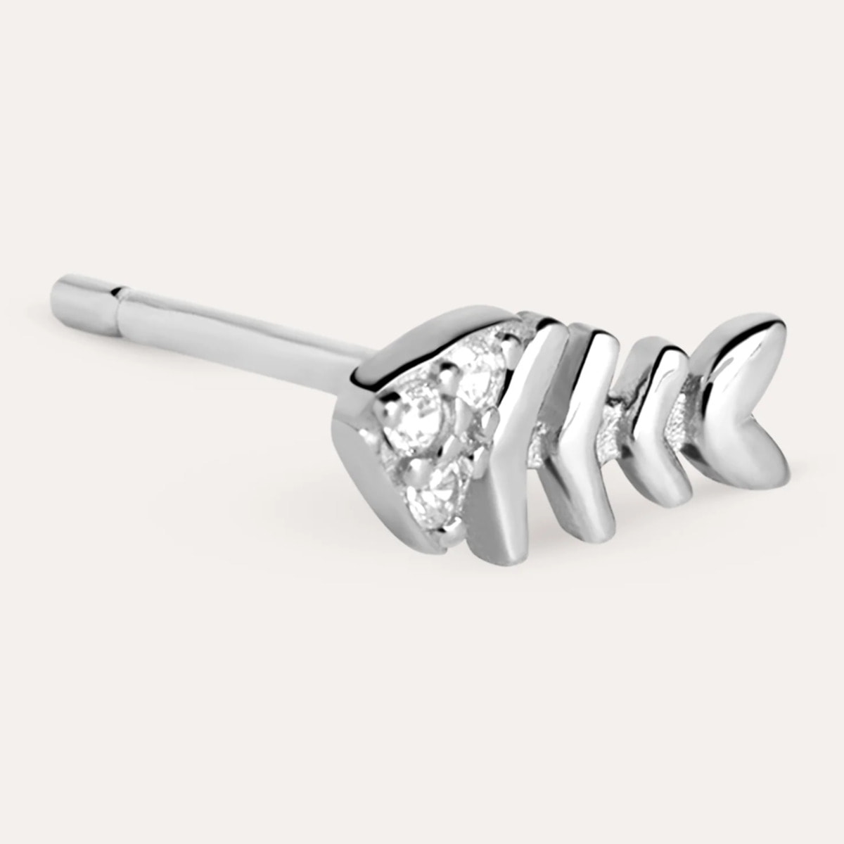 Orecchino Singolo Fishbone Spark in Argento