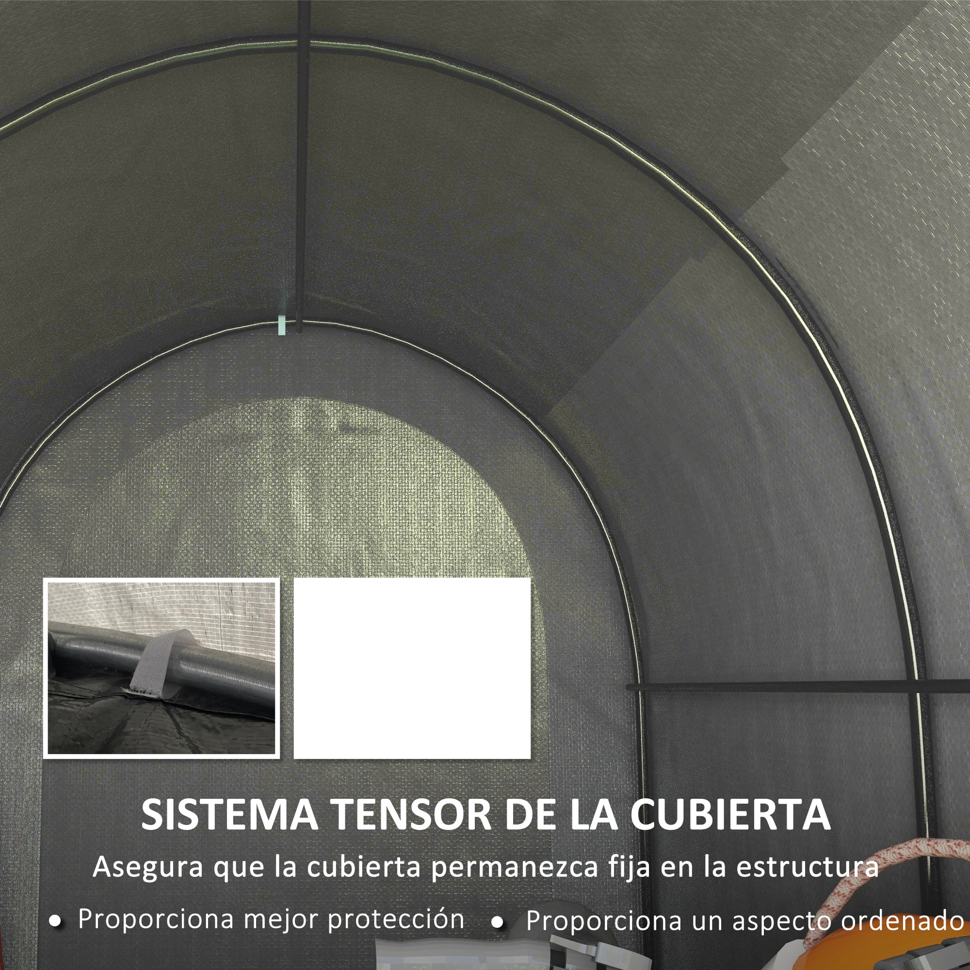 Carpa de Jardín Exterior para Herramientas, Bicicletas, 2,4x1,6x1,9 m, Cobertizo Exterior con Marco de Acero, Puerta Enrollable con Cremallera, Impermeable, Garaje Portátil, Gris Claro