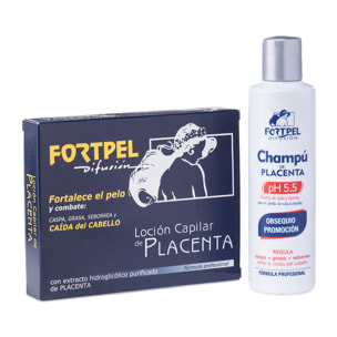 Valquer Pack 6 viales placenta 6x15 ml + Champú placenta 200 ml