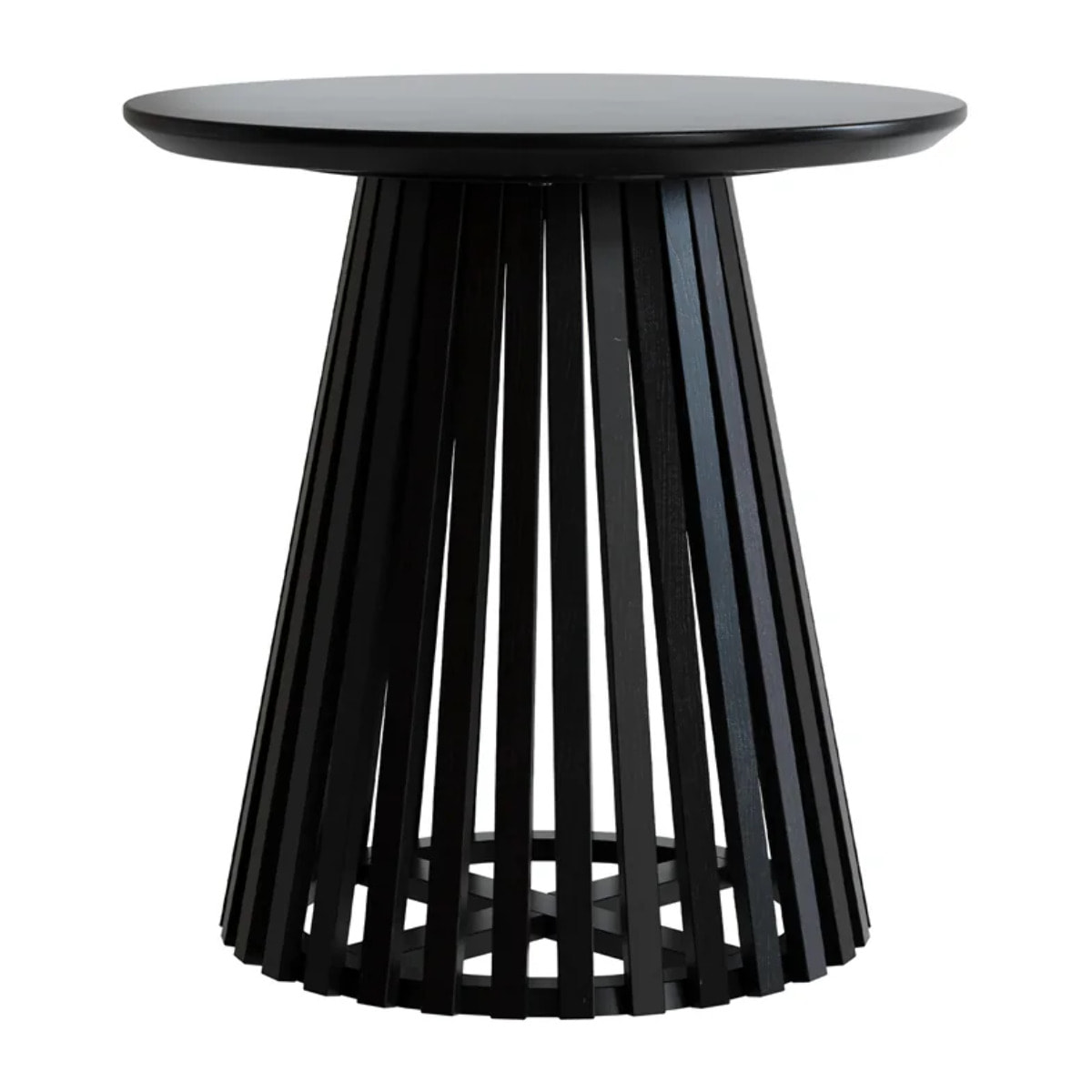 Table d'appoint ronde noire en bois d'acacia D50 cm - Képès