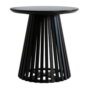Table d'appoint ronde noire en bois d'acacia D50 cm - Képès