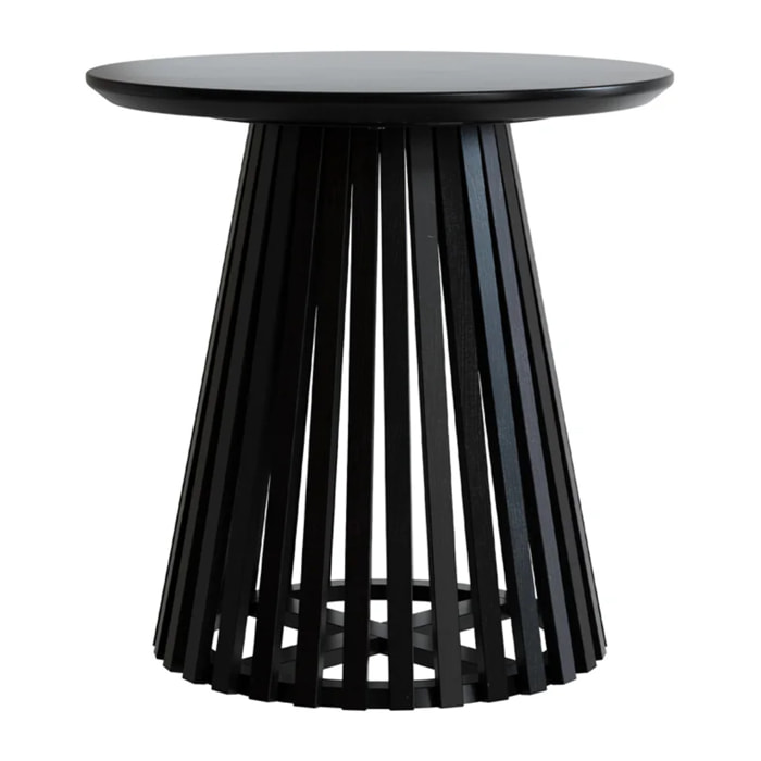 Table d'appoint ronde noire en bois d'acacia D50 cm - Képès